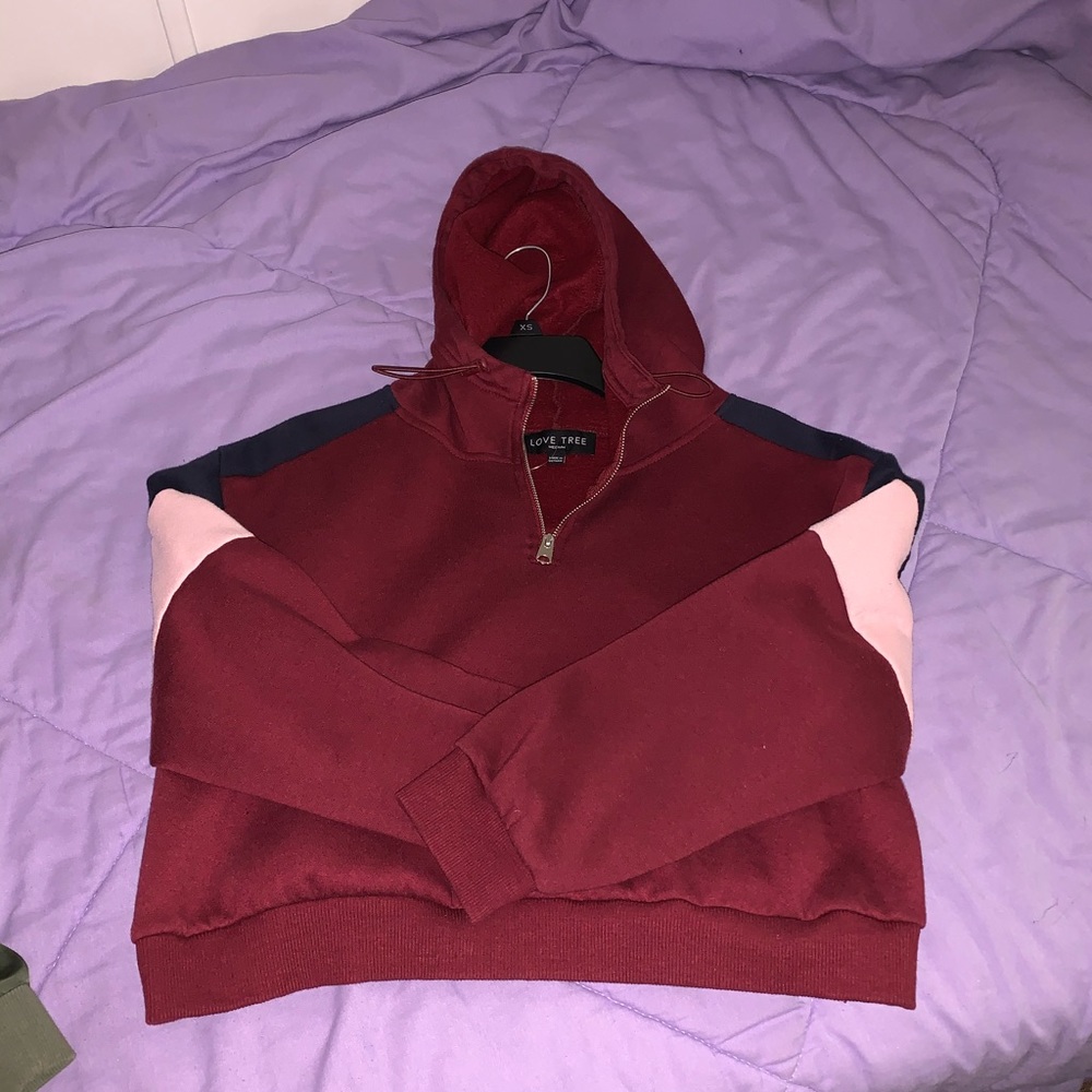 Red Quarter Zip Sweatshirt